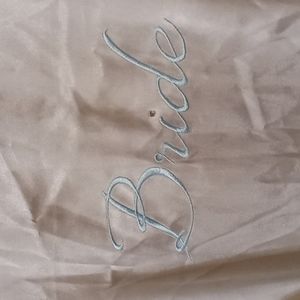 Silky White Embroidered Bride Robe Size L